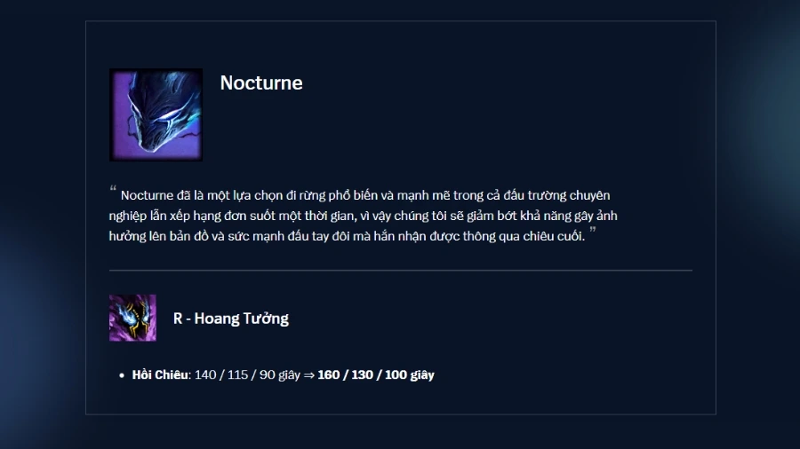 Tăng thời gian hồi chiêu R của Nocturne